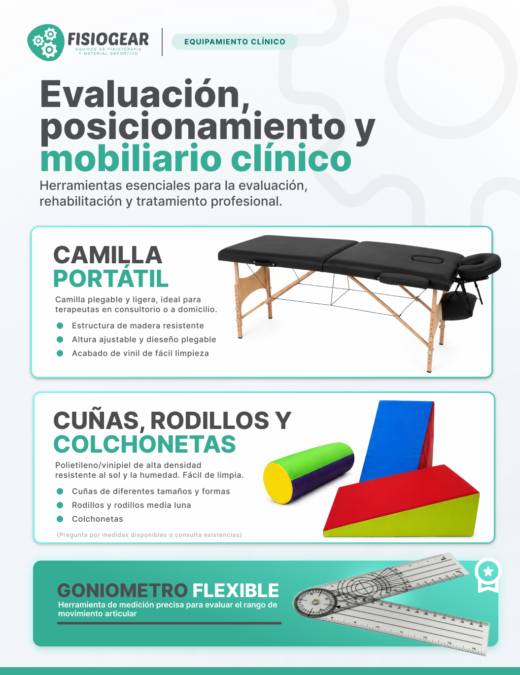Catálogo de equipamiento clínico Fisiogear